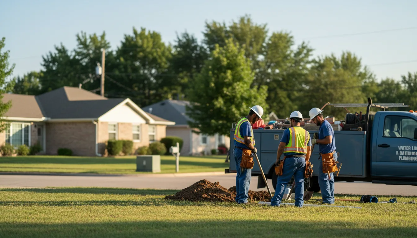Residential water line and bathroom plumbing service in Woodland, GA